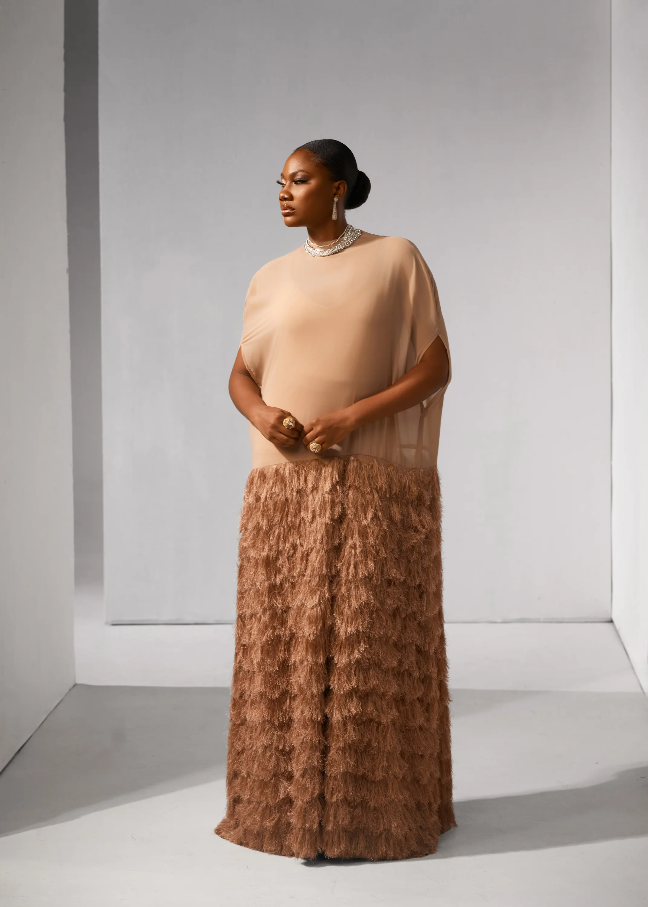 Shaggy Cape Dress