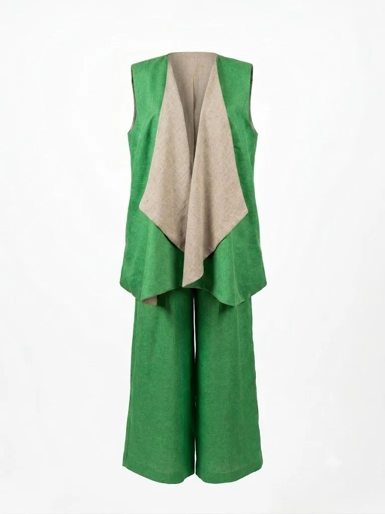 Waterfall Sleeveless Suit Set